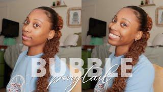 Curly Bubble Ponytail | Quick Natural Hairstyle For Going Out | | Mia Ashanti 