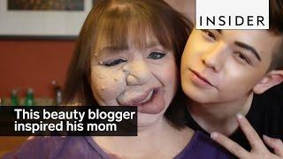 This beauty blogger inspired his mom to embrace her birthmark