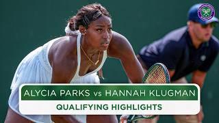 Can a 15 year old qualify? | Alycia Parks vs Hannah Klugman | Qualifying Highlights | Wimbledon 2024