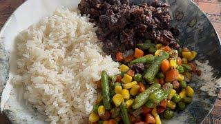 Vegan Rice and Beans With Mixed vegetables || Yetsom Ruz ena Veggie