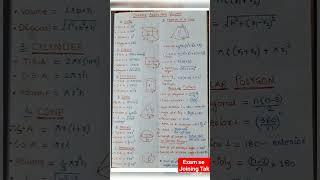 most important mensuration formulas #mathstricks #maths