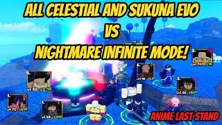 All Celestial Units and Evo Sukuna Vs Nightmare Infinite Mode !!! How far they can go???