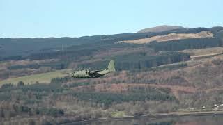 Comet 100 flying low level through Loch Fyne