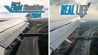 Microsoft Flight Simulator 2024 (FS2024) vs Real Life | Landing in London Heathrow