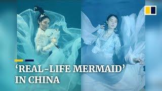 Female underwater photographer in China becomes ‘real-life mermaid’