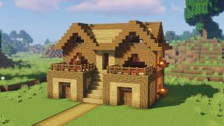 Minecraft : How to Build a Simple Survival Wooden House | Minecraft Tutorial