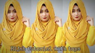 Full coverage hijab tutorial with tops||simple & easiest chiffon hijab tutorial||tonni