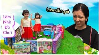 Làm nhà khổng lồ từ 100 Hộp Đồ Chơi  Ruby và Vani sáng tạo cùng mẹ .