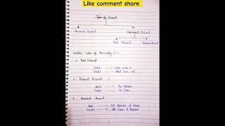 Type of account and golden rules of accounting ️ || #tally #tallyprime #commerce #shorts #account