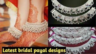 Latest bridal payal designs|payal designs for women|Bridal silver anklets designs|Silver anklets|