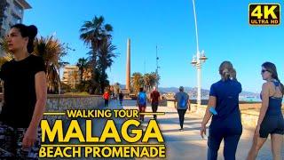 Málaga – Strandpromenadenspaziergang – Spanien – Mai 2022 [4K]