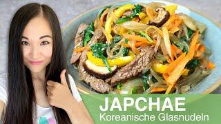 REZEPT: Japchae | Koreanische Glasnudeln mit Rindfleisch und Gemüse | asiatisch kochen