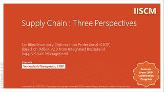 Supply Chain - Three Perspectives