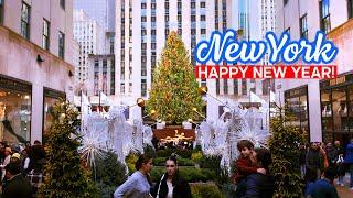 NEW YORK Holidays  Bryant Park, Fifth Avenue and Rockefeller Center - Walking Tour 4K