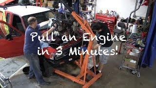 Pulling a 22R-E from a Toyota in 3 minutes