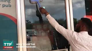 TTP Hygiene - Using the COMBO WINDOW SQUEGEE to clean Glass window . #Affordablehygiene