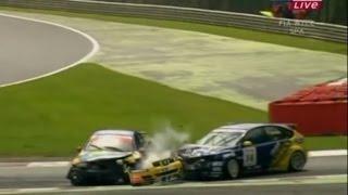 WTCC Spa 2005 Race 2 Big crash Klenke Gene