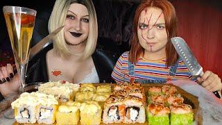 Мукбанг | Роллы | Halloween Невеста Чаки  | Mukbang