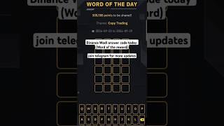 Binance Crypto WODL Answer Today | Word Of The Day | Theme Copy Trading 26 Sep 2024