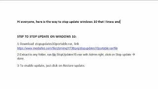 Stop update Win10 all version