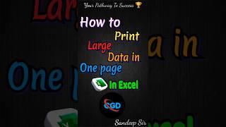 How to Print large data in one page in excel tips and tricks  #exceltips #tutorial #shortvideo