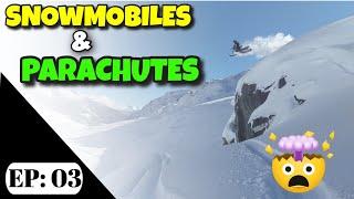 SNOMOBILES and PARACHUTES?!?! Snowlike BASE Jump!
