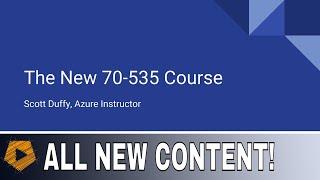 70-535 Course Update Announcement