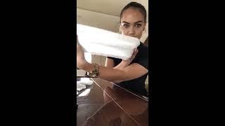 Luxury Towel Folding on a Private Jet