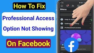 How to Fix Professional Access Option Not Showing on Facebook (Update 2023)