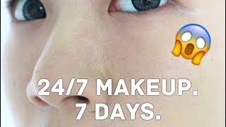 I Wore MAKEUP 24/7 for 7 DAYS.