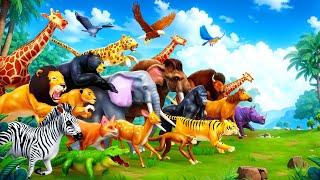 Zoo Animals Great Escape Adventure - Lion Tiger Elephant Monkey Fox Deer Giraffe Animal Cartoons