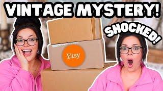 VINTAGE MYSTERY ETSY SUBSCRIPTION BOXES!? | 3 Vintage Home Decor & Handmade Box Unboxings