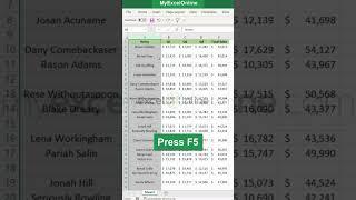 Delete Rows in Excel  #excel #myexcelonline #shorts