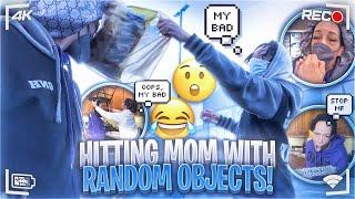 HITTING MOM WITH RANDOM OBJECTS ALL DAY+HEALTHY GROCERY SHOPPING GONE WRONG**SUPER FUNNY**