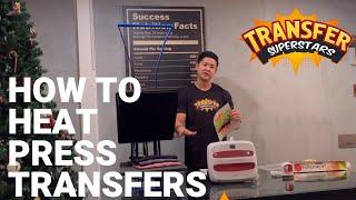 Transfersuperstars - How to Heat Press DTF Transfers onto a T-shirt