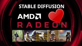 Stable Diffusion (DALLE-2 clone) on AMD GPU