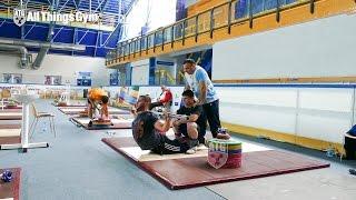 Simon Martirosyan Improvised Back Extensions 2015 Junior Worlds Training Hall
