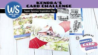 #KendrasCardChallenge15 Featuring Whimsy Stamps | Beautiful Scene Card Process Using Sketch #3