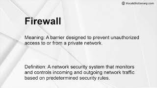 Firewall Meaning