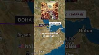 New York to Doha Qatar Airways QR702 flight route #travel