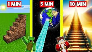 LONGEST STAIRS Build Battle In Minecraft - NOOB VS PRO CHALLENGE - Maizen Mizen Mazien Parody