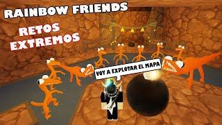RETOS EN RAINBOW FRIENDS - EXPLOTAMOS EL MAPA?   - ROBLOX