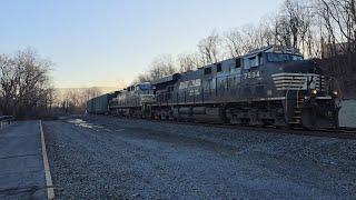 Norfolk Southern manifest trains at Lewistown, PA (February 2024)