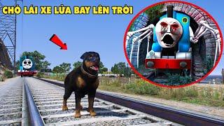 GTA 5 Xe Lửa THOMAS Phiên Bản Thiên Thần Được Điều Khiển Chú Chó Bay Lên Không Trung Giữa Bầu Trời