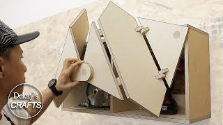 woodworking folding door idea! / kinetic door cabinet / scissor door / folding door