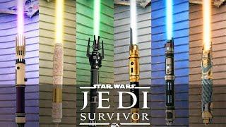 Star Wars Jedi Survivor - All Lightsaber Customization Showcase (PS5 60FPS)