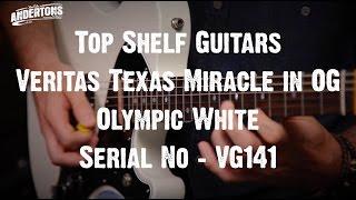 Top Shelf Guitars - Veritas Texas Miracle in OG Olympic White Serial No - VG141