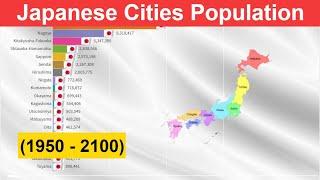 Japan's Most Populated Cities from 1950 to 2100 - Japanese Urban Areas Population