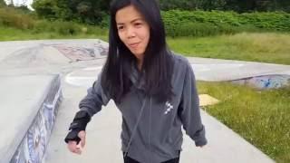 My Girlfriend doing skate ramps for the first time