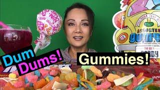 ASMR EATING GIANT DUM DUM LOLLIPOP SUPER -SIZED STRAWBERRY TWIZZLERS LICORICE   GUMMIES #먹방 #자이언트캔디